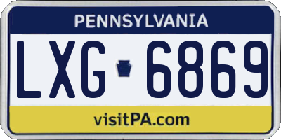 PA license plate LXG6869