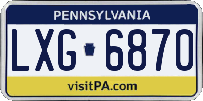PA license plate LXG6870