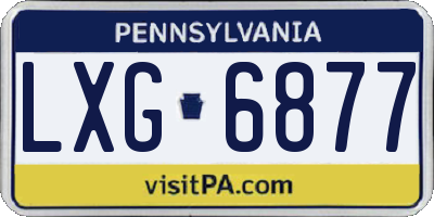 PA license plate LXG6877