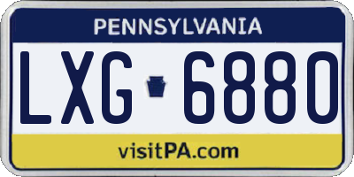 PA license plate LXG6880