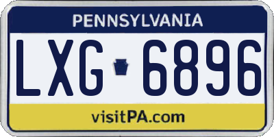 PA license plate LXG6896