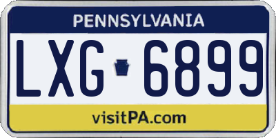 PA license plate LXG6899