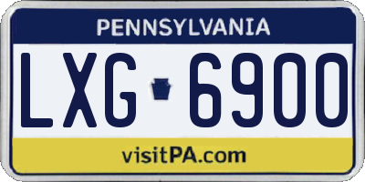 PA license plate LXG6900