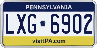 PA license plate LXG6902