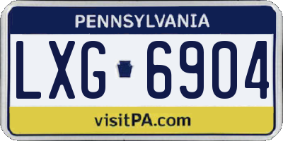 PA license plate LXG6904
