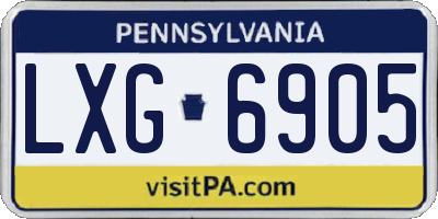 PA license plate LXG6905