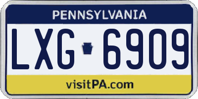 PA license plate LXG6909