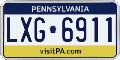PA license plate LXG6911