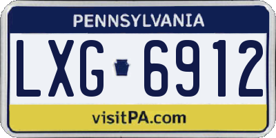 PA license plate LXG6912
