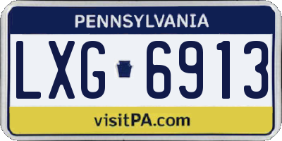 PA license plate LXG6913