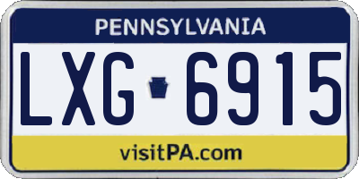 PA license plate LXG6915