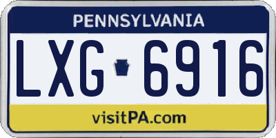 PA license plate LXG6916