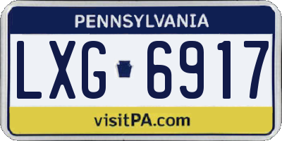 PA license plate LXG6917