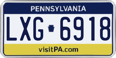 PA license plate LXG6918