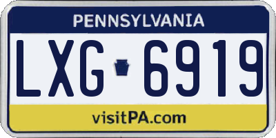 PA license plate LXG6919