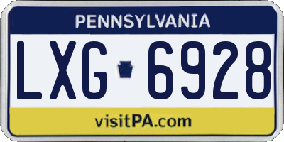 PA license plate LXG6928