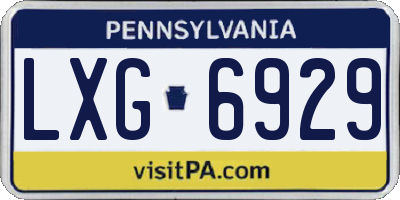 PA license plate LXG6929