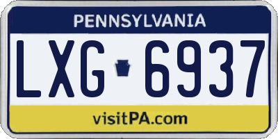PA license plate LXG6937