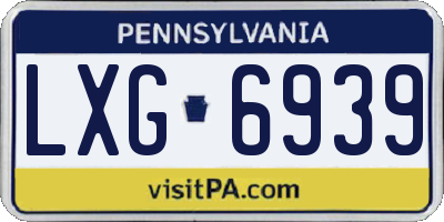 PA license plate LXG6939