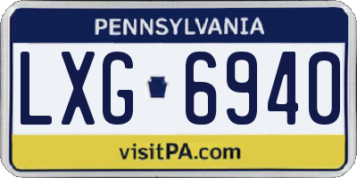 PA license plate LXG6940