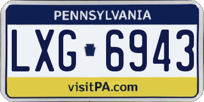 PA license plate LXG6943