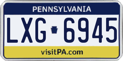 PA license plate LXG6945