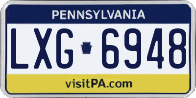 PA license plate LXG6948
