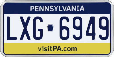 PA license plate LXG6949