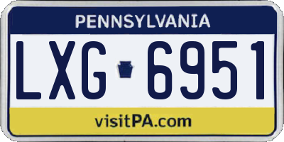 PA license plate LXG6951