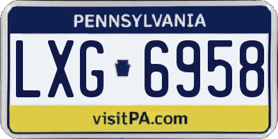 PA license plate LXG6958