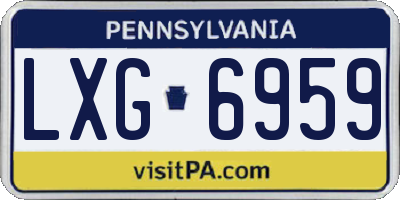 PA license plate LXG6959