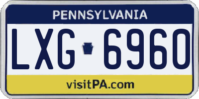 PA license plate LXG6960