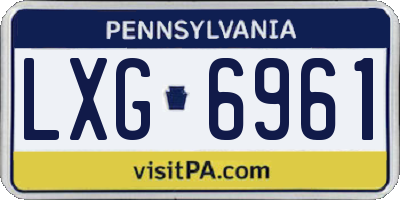 PA license plate LXG6961