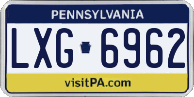 PA license plate LXG6962