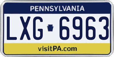 PA license plate LXG6963