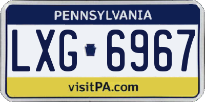 PA license plate LXG6967