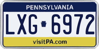 PA license plate LXG6972