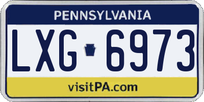 PA license plate LXG6973