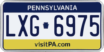 PA license plate LXG6975