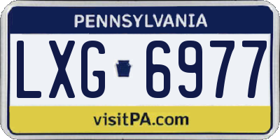 PA license plate LXG6977