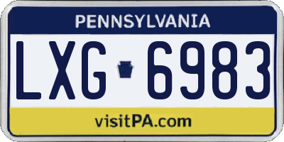 PA license plate LXG6983