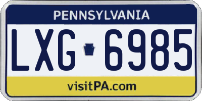 PA license plate LXG6985