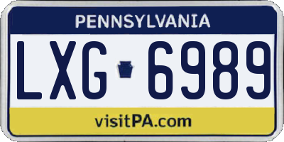 PA license plate LXG6989