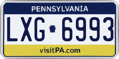 PA license plate LXG6993