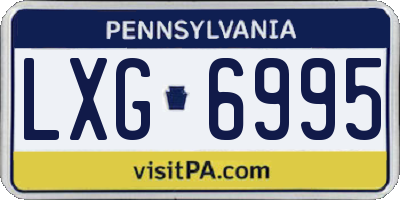 PA license plate LXG6995