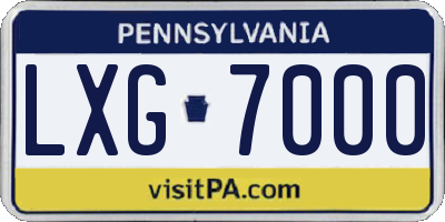 PA license plate LXG7000