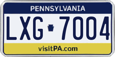 PA license plate LXG7004