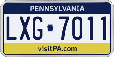PA license plate LXG7011