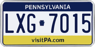PA license plate LXG7015