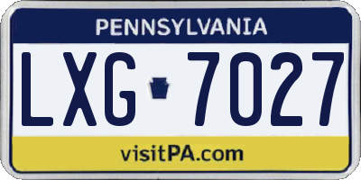 PA license plate LXG7027